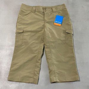 Columbia Knee Pants Womens 4 beige cargo quick dry Bit o backside outdoor hiking